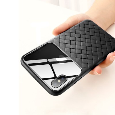 Чехол iPhone XR Baseus Glass & Weaving [Black]