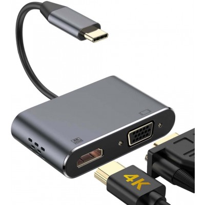Адаптер Platinet PMMA9832 Type-C to HDMI 4K...