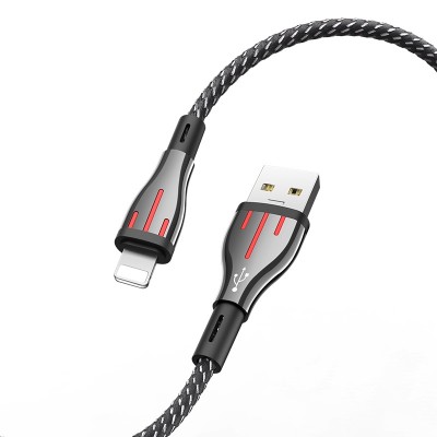 Кабель Borofone BU23 Highway charging data cable for Lightning, black grey