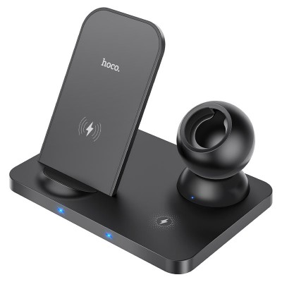 Hoco CW33 Ultra-Charge 3-in-1 vertical wireless fast charger [black]