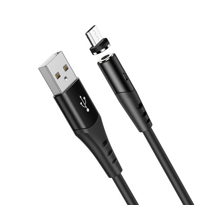 Кабель Hoco X60 Honorific silicone magnetic charging cable for Micro [black]