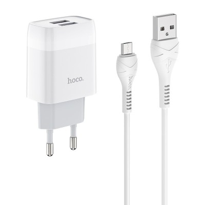 Зарядное устройство Hoco C73A Glorious dual port charger set (Micro) (EU) [white]
