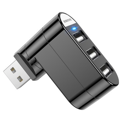 Хаб Borofone DH3 three-port USB [black]