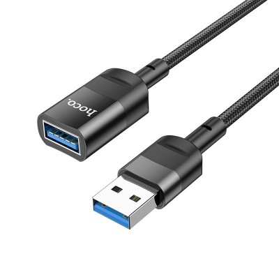 Кабель Hoco U107 USB male to USB female USB3.0 charging data sync extension cable, black 