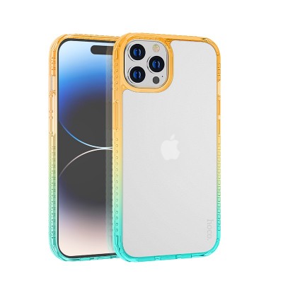 Чехол Hoco Crystal color skin feel case for iPhone 14, orange green