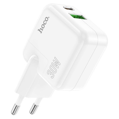 Зарядное устройство Hoco C111A Lucky dual-port PD30W+QC3.0 charger [white]
