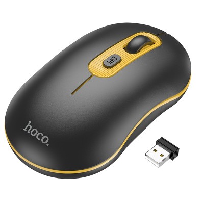Мышка Hoco GM21 Platinum 2.4G business wireless mouse [black yellow]