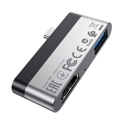 Адаптер Borofone DH2 Type-C to HDMI+USB3.0 silver black