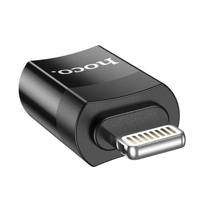 Адаптер Hoco UA17 iP Male to Type-C female USB2.0 adapter, black