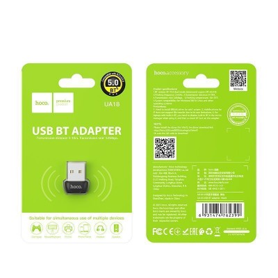 Адаптер Hoco UA18 USB BT adapter, black