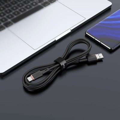 Acefast C2-04 USB-A to USB-C zinc alloy silicone charging data cable [black]
