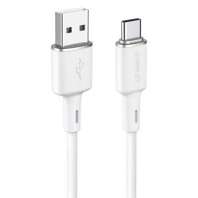 Acefast C2-04 USB-A to USB-C zinc alloy silicone charging data cable [white]