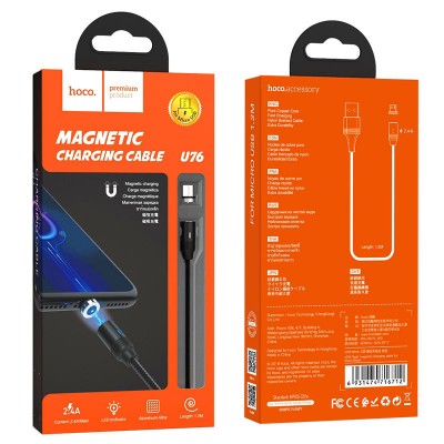 Кабель Hoco U76 Fresh magnetic for Micro [black]