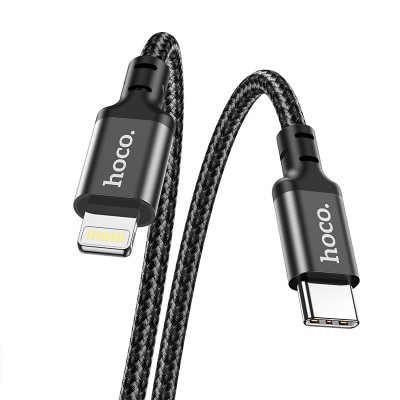 Кабель Hoco X14 Double speed PD charging data cable for iP (L=2M) [black]