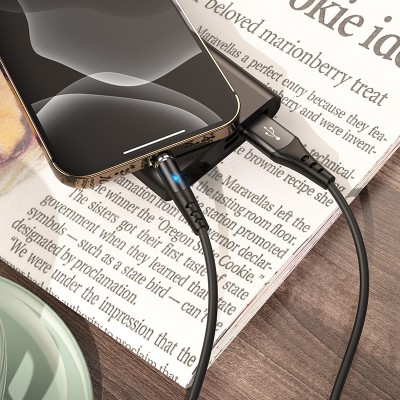 Кабель Hoco X60 Honorific silicone magnetic charging cable for iPhone [black]