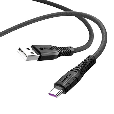 Кабель Hoco X67 5A Nano silicone fast charging data cable for Type-C [black]