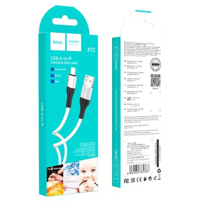 Кабель Hoco X72 Creator silicone charging data cable for iPhone [white]