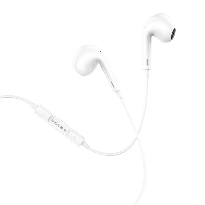 Наушники Borofone BM30 Max Acoustic wire control earphones for Lightning with mic [white] 