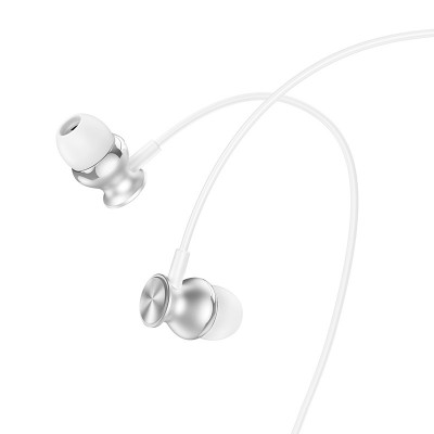 Наушники Hoco M106 Fountain metal universal earphones with microphone [silver]