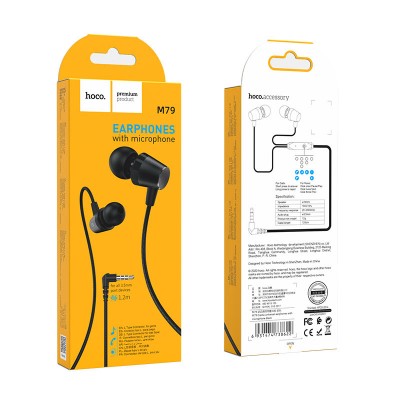 Наушники Hoco M79 Cresta universal earphones with microphone [black]