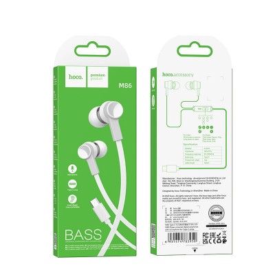 Наушники  Hoco M86 Ocean universal digital earphones for Type-C [white]