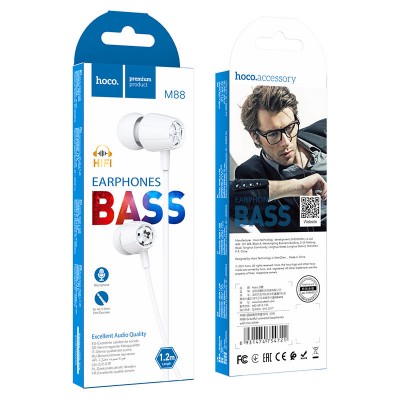 Наушники Hoco M88 Graceful universal earphones with mic [white]