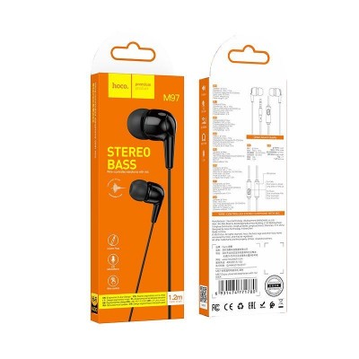 Наушники Hoco M97 Enjoy universal earphones with mic [black]