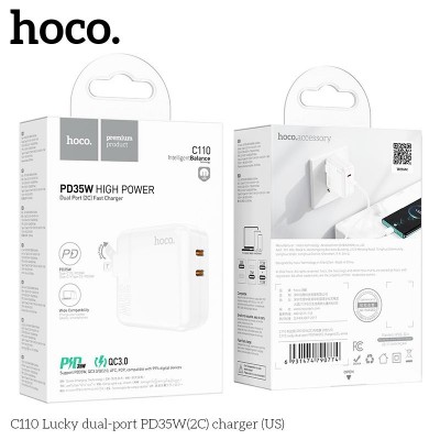 Зарядное устройство Hoco C110A Lucky dual-port PD35W(2C) charger [white]