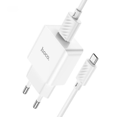 Зарядное устройство Hoco C106A Leisure single port charger set (Micro) (EU) [white]
