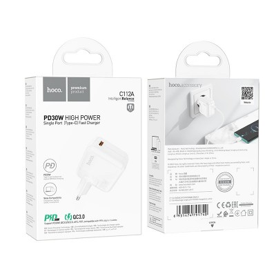 Зарядное устройство Hoco C112A Advantage single port PD30W charger [white]