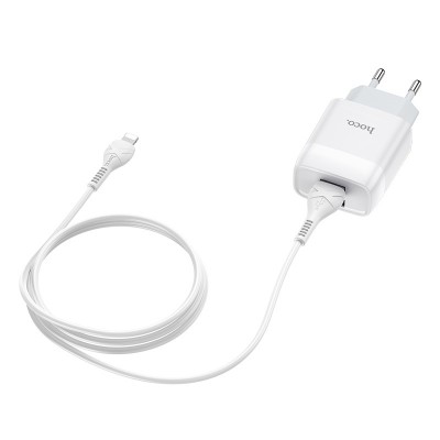 Зарядное устройство Hoco C73A Glorious dual port charger set (Lightning) (EU) [white]