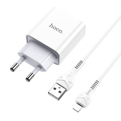 Зарядное устройство Hoco C81A Asombroso single port charger set (Lightning) (EU) [white]
