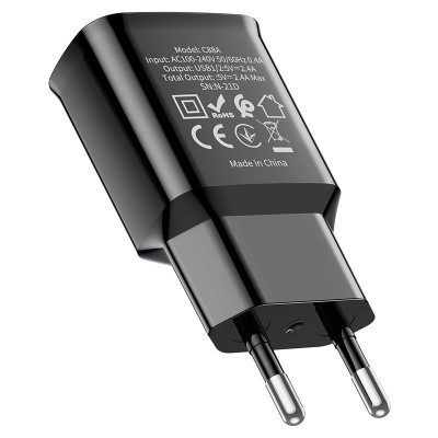 Зарядное устройство Hoco C88A Star round dual port charger (EU) [Black]