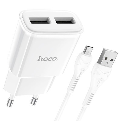 Зарядное устройство Hoco C88A Star round dual port charger set (Micro) (EU) [White]