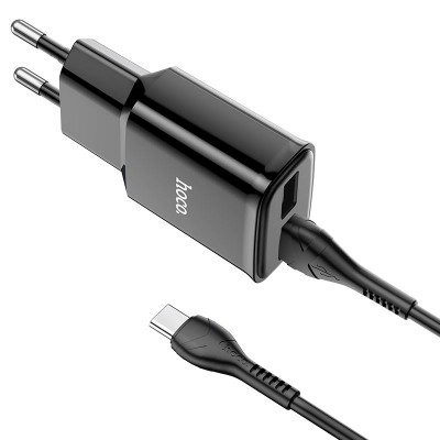 Зарядное устройство Hoco C88A Star round dual port charger set (Type-C) (EU) [Black]