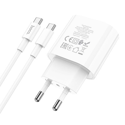 Зарядное устройство Hoco C94A metro single port PD20W charger set (Type-C to Type-C) (EU) [white]