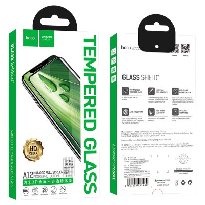 Защитное стекло iPhone 7 Plus/8 Plus Hoco A12 Nano 3D full screen edges protection [black] 