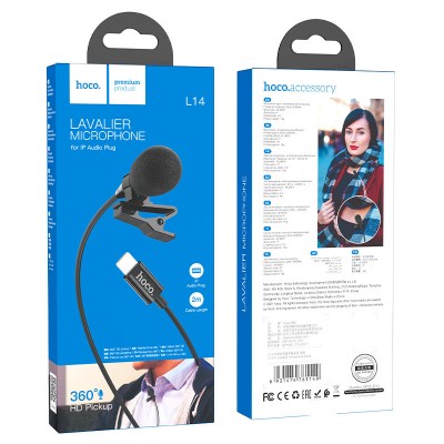 Микрофон для блогеров Hoco L14 iP lavalier microphone [black]