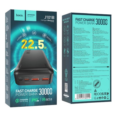 Power bank Hoco J101B Astute 22.5W fully compatible (30000mAh) (UN) [black]