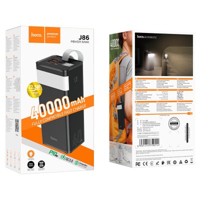 Power bank Hoco J86 Powermaster 22.5W fully compatible (40000mAh) [black] 