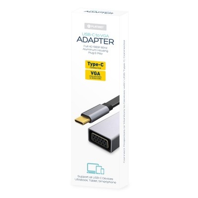 Конвертер Platinet PMMA9089 Multimedia Adapter Type-C to VGA 1080 60Hz [44711]