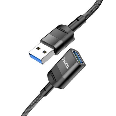 Кабель Hoco U107 USB male to USB female USB3.0 charging data sync extension cable, black 