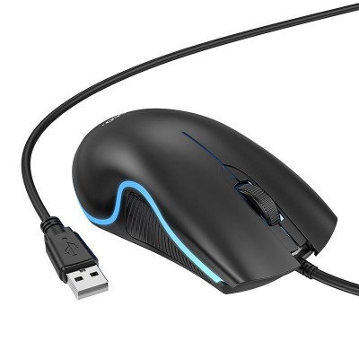 Мышка Hoco GM19 Enjoy gaming luminous wired mouse, black