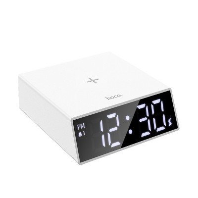 Hoco DCK1 clock with wireless charging [white]