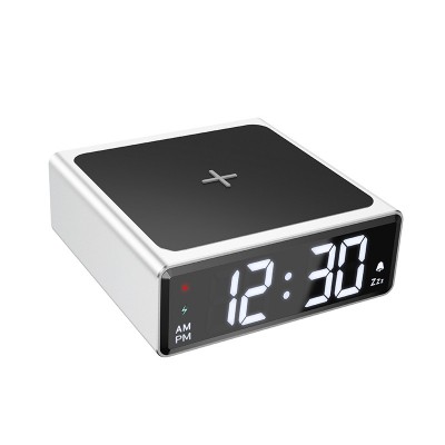 Hoco DCK2 Metal wireless charging clock [silver&black]