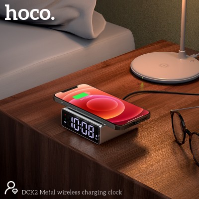 Hoco DCK2 Metal wireless charging clock [silver&am...